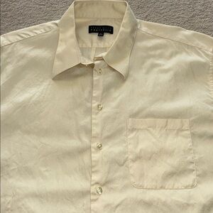 Perry Ellis Portfolio Men's Button Down Yellow Dress Shirt